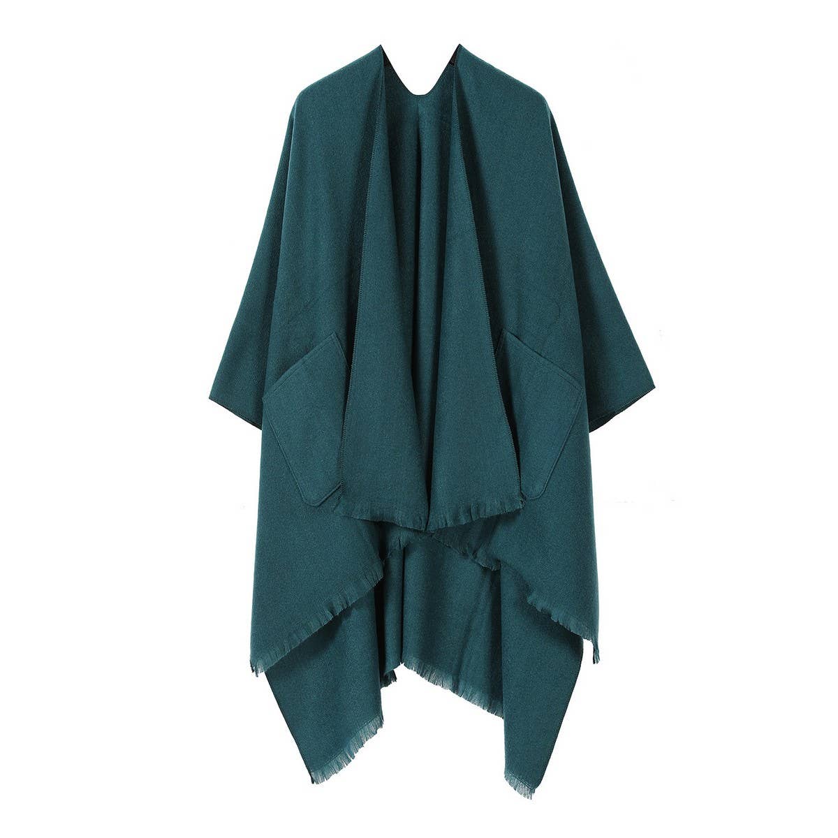 SOLID COLOR SHAWL POCKET WARM SCARF CAPE_CWASC2182