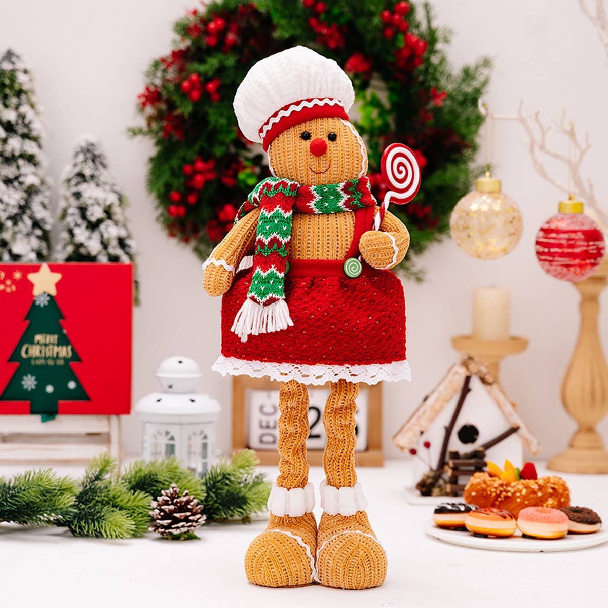 CWMM10319_CHRISTMAS GINGERBREAD STRETCH DOLL DECORATION