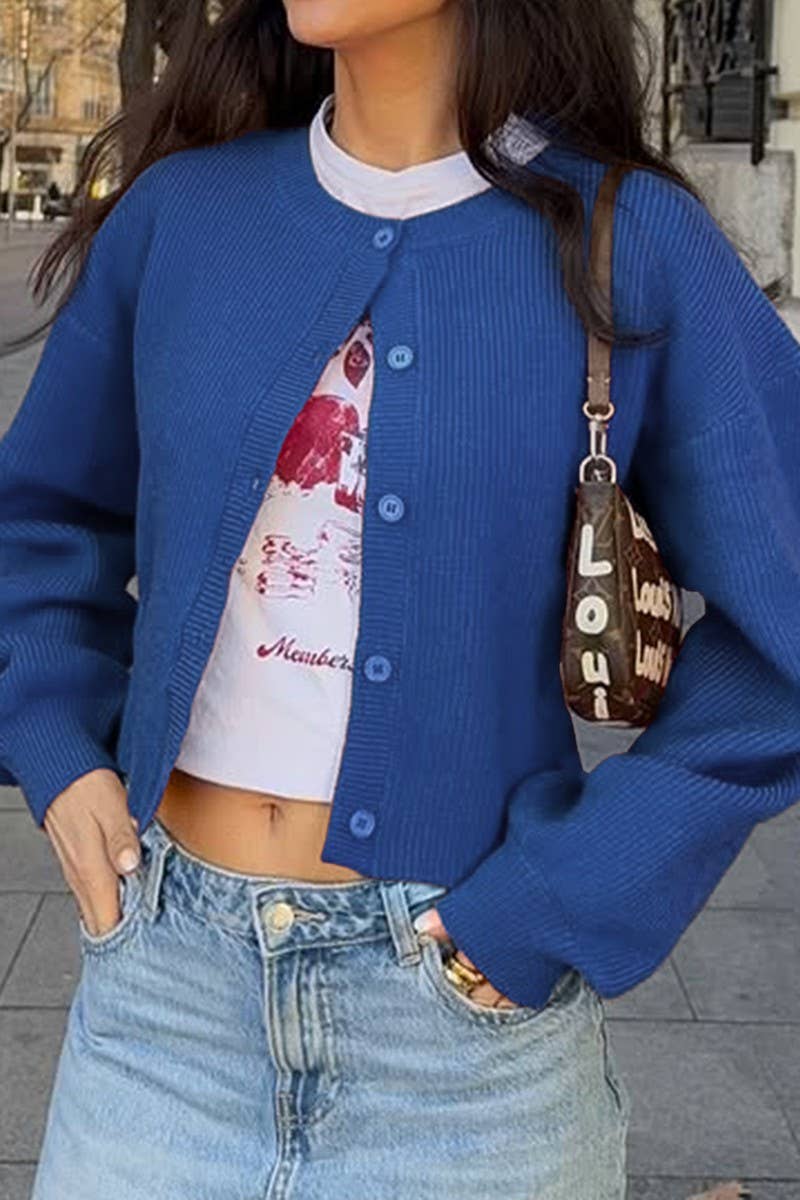 CWOCAL00777_SOLID COLOR BUTTON LONG SLEEVE KNITTED JACKET