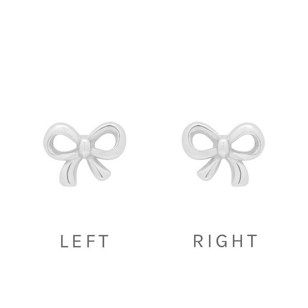 Simple and versatile heart-shaped bow earrings
