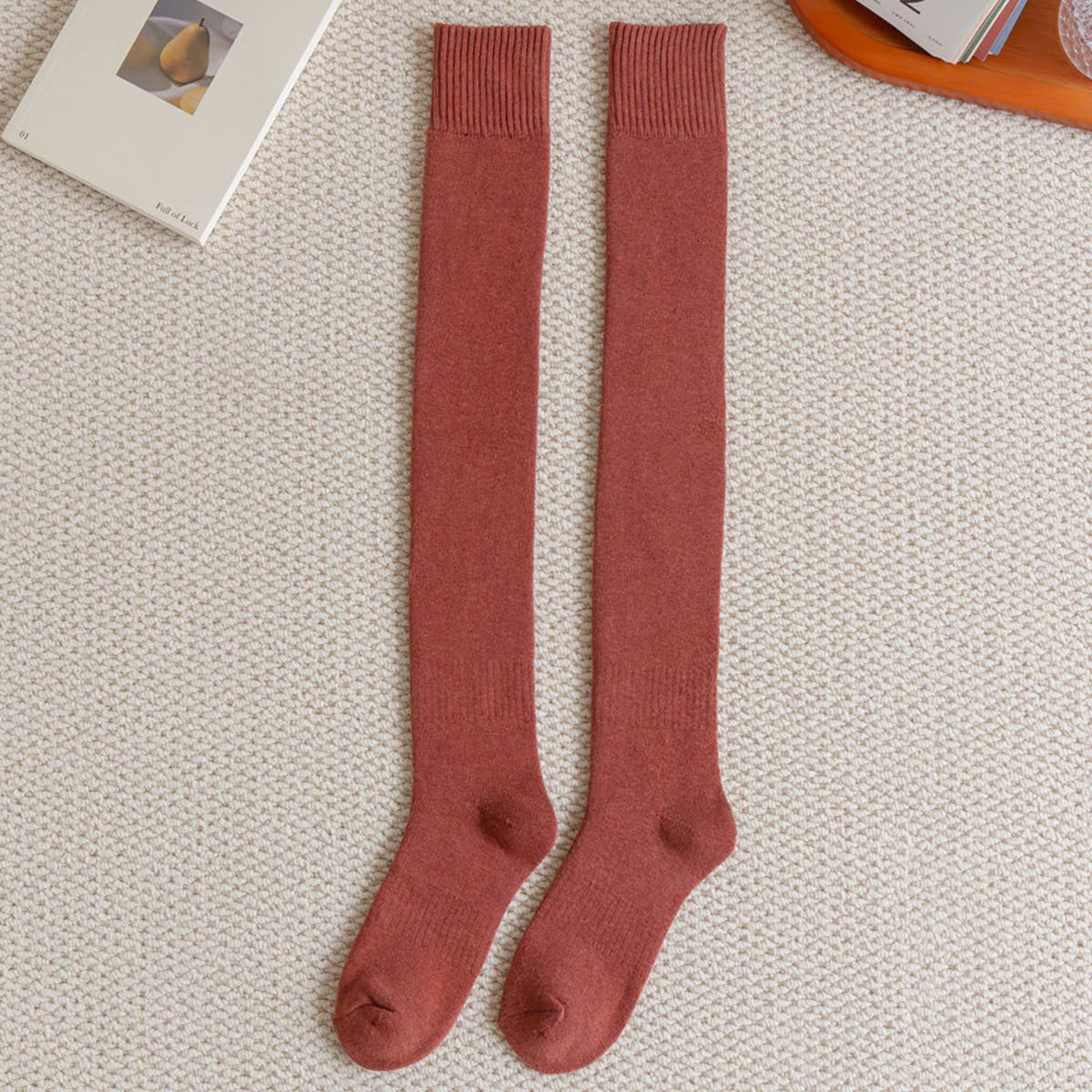 WOMEN PADDED WARM HIGH SOCKS COTTON SOCKS