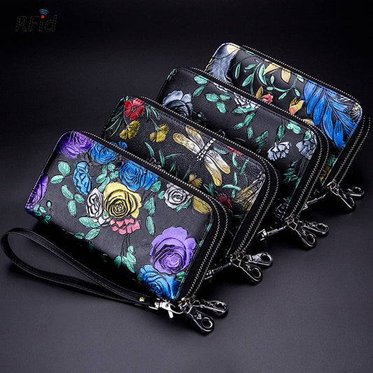 DOUBLE ZIP LARGE CAPACITY LONG LEATHER WALLET_CWAB3748