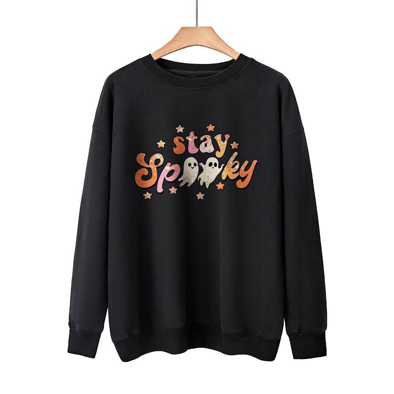 Ghost Stay Spooky Printed Thin Hoodie