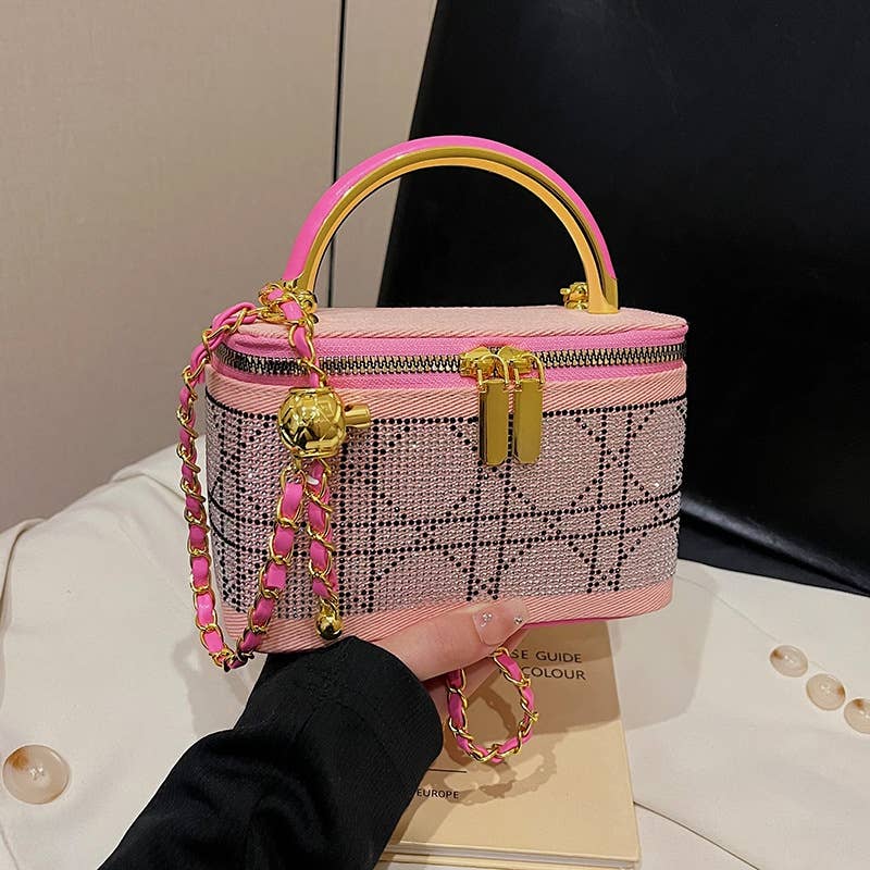 Diamond-shaped crossbody hand-held box bag