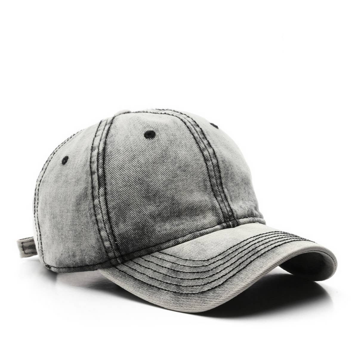 CWAH3211_WASHED DENIM SOLID COLOR SUN VISOR BASEBALL CAP