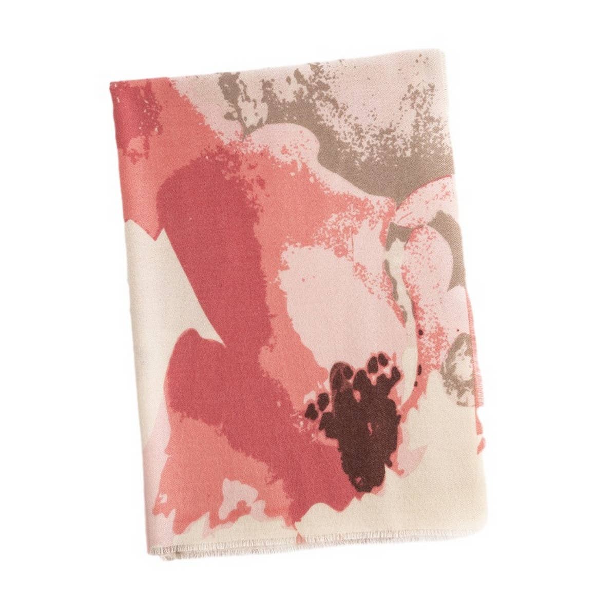 Floral Print Faux Cashmere Scarf for Women