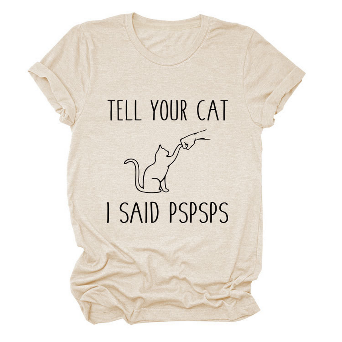 Casual Cat Print Tee ??Women??¢s Short Sleeve Top_CWTTS1519