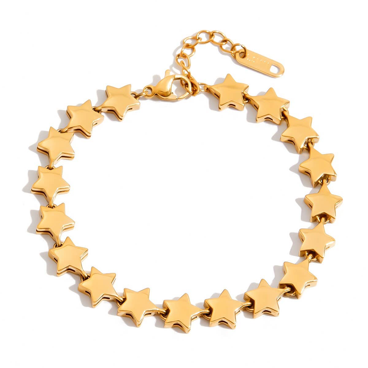 18K Gold Star Bracelet, Stainless Steel Shine_CWAJE4666