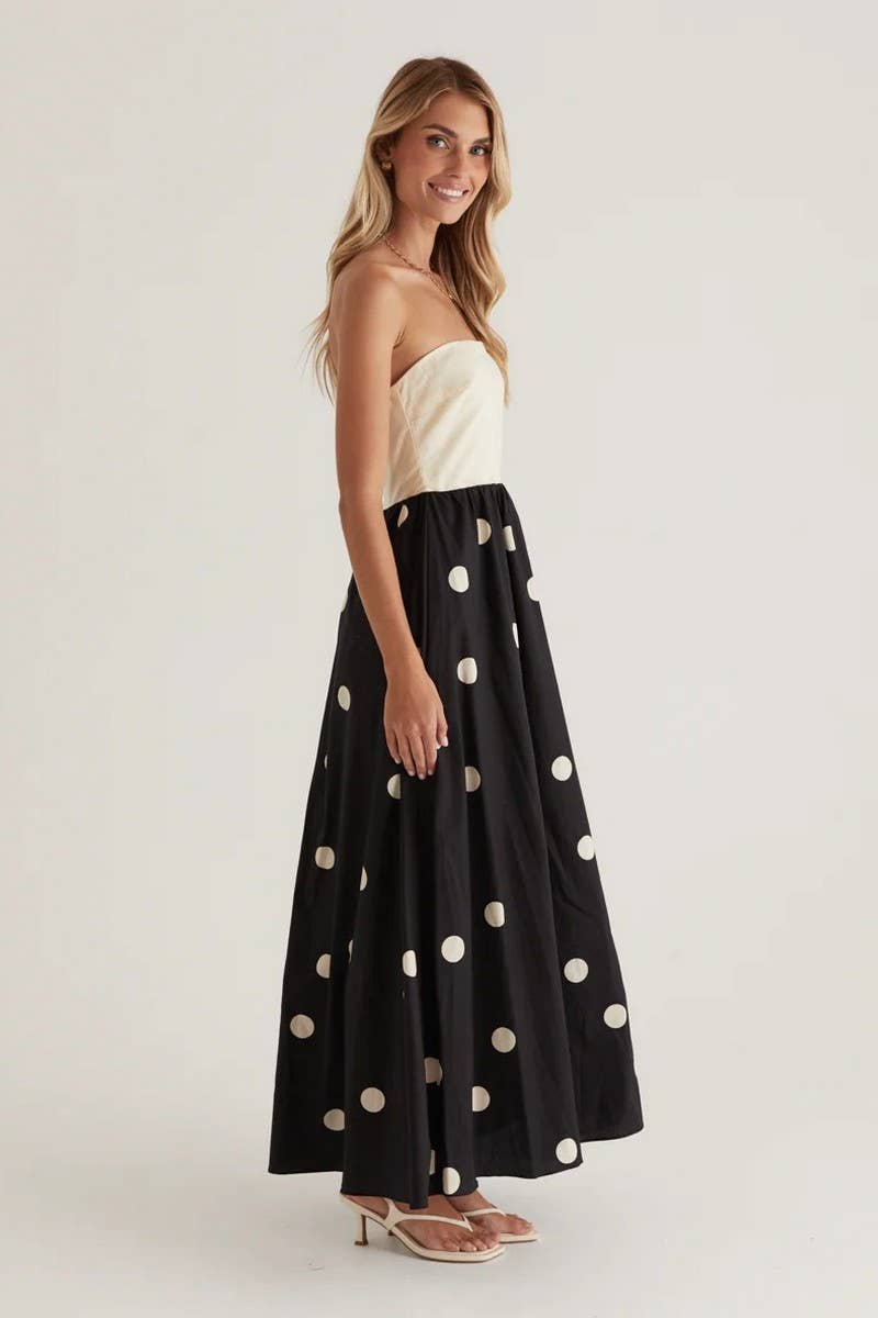 CWDHL1028_WOMEN'S SEXY A-LINE DRESS WITH CHEST WRAP