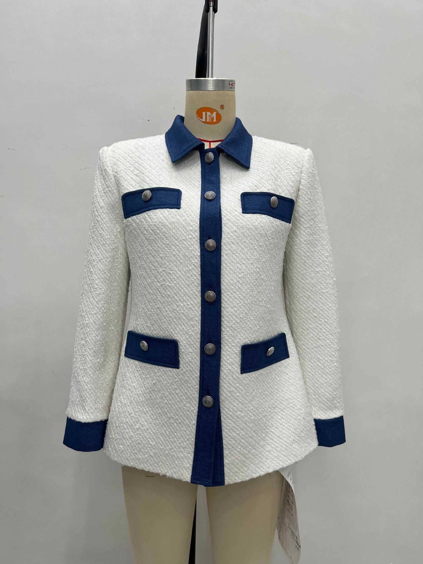 LAPEL FOUR-POCKET CHANEL-STYLE PATCHWORK COAT_CWOJA00771