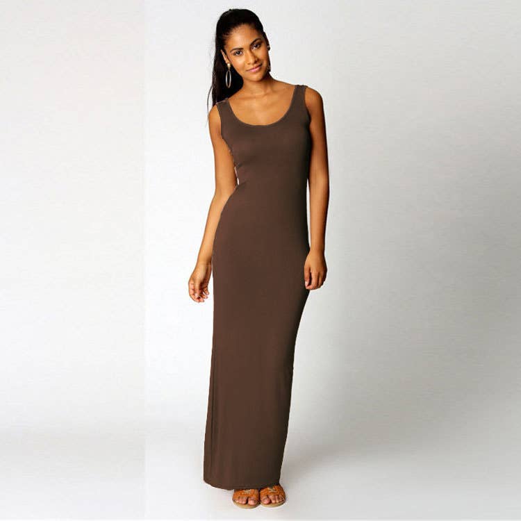 Sexy tank top Long skirt sleeveless slim dress