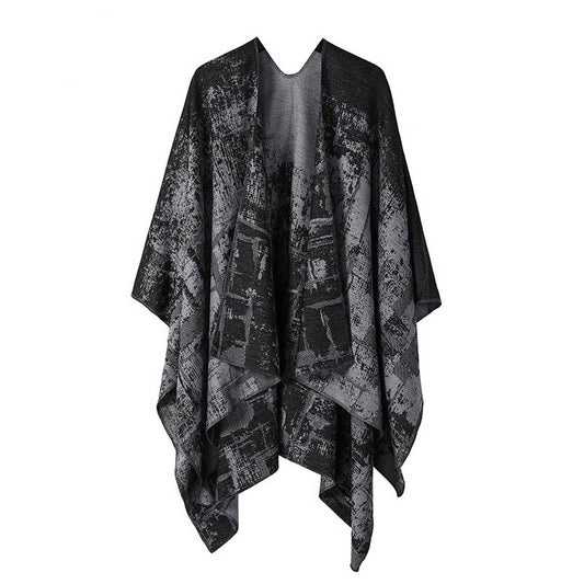 SOLID COLOR DOUBLE-SIDED CAPE SHAWL OUTER CAPE_CWASC2133