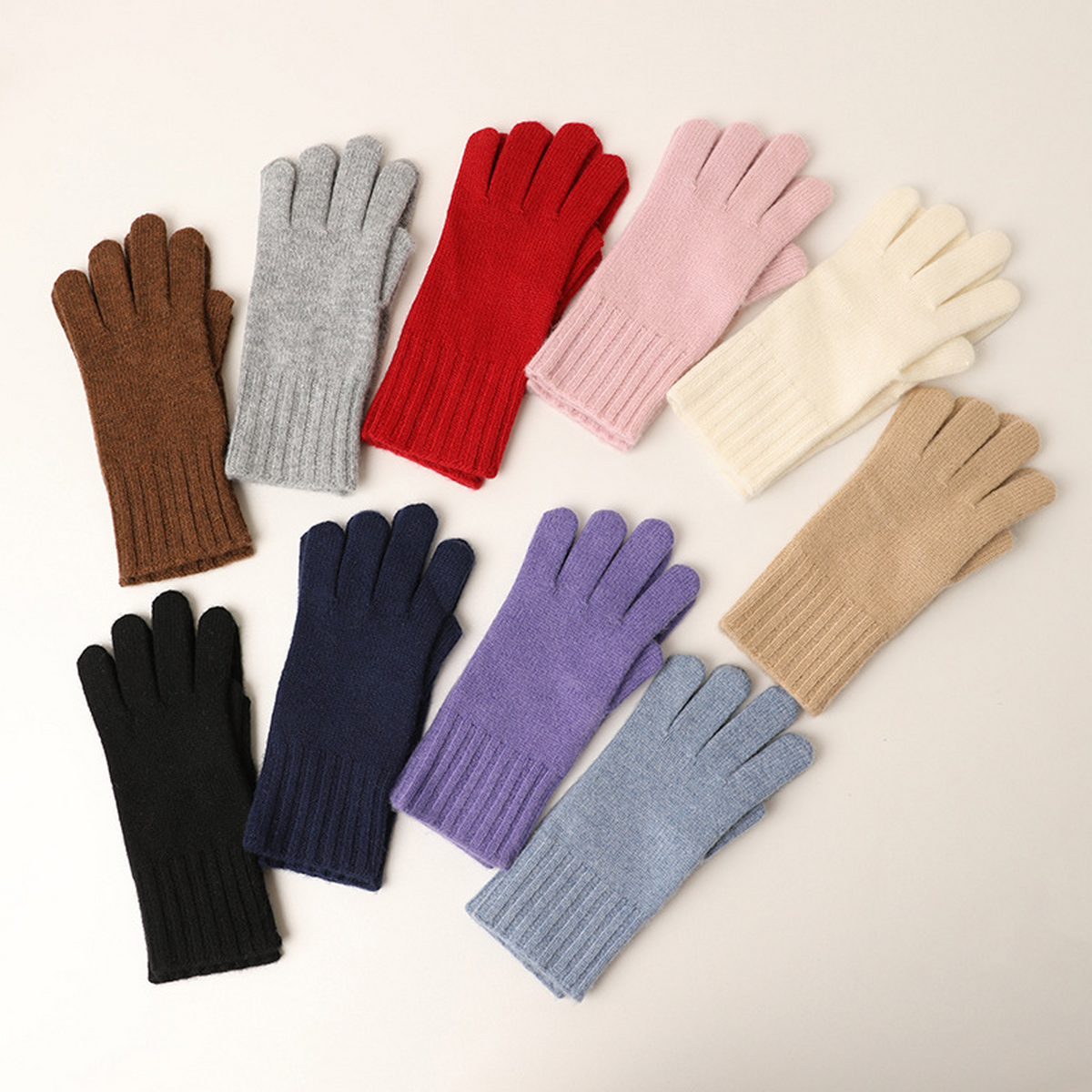 Thick Knit Wool Gloves for Women - Winter Wear_CWAG0527