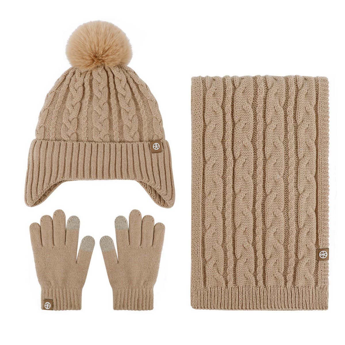 CHILDREN'S HAT SCARF AND GLOVES THREE-PIECE SET