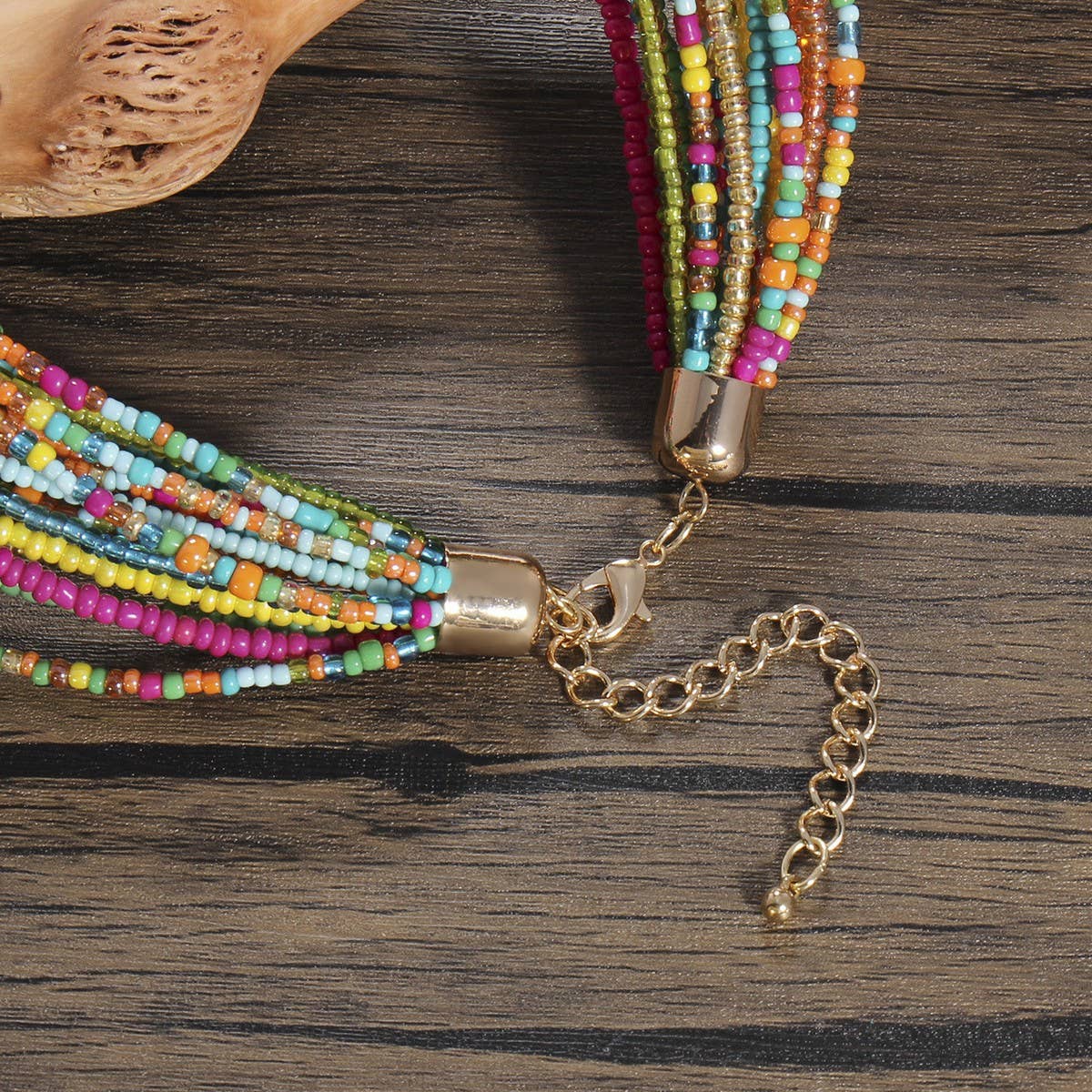 COLORFUL MULTI-LAYERED HANDMADE BEADED NECKLACE