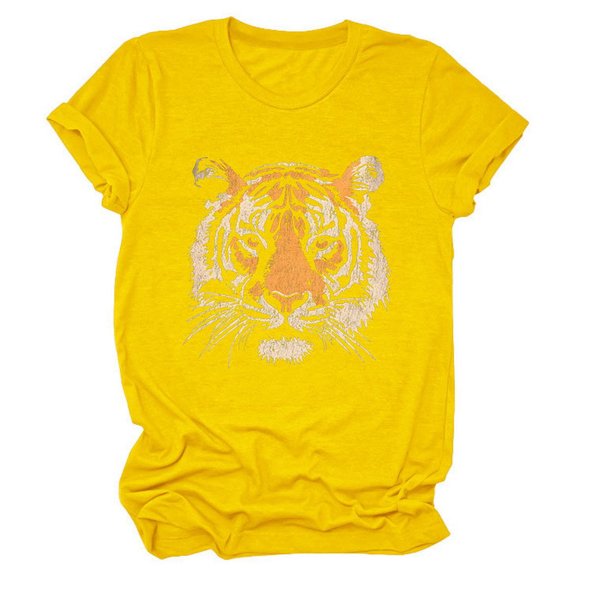 Women??¢s Summer Tee with Stylish Tiger Print_CWTTSL0494