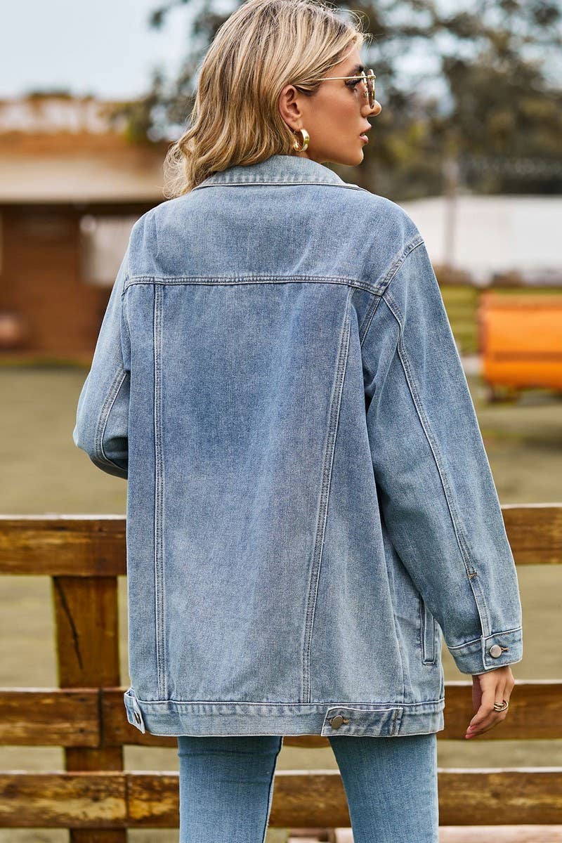 CWJJ00096_RETRO LOOSE CASUAL DENIM JACKET TOP