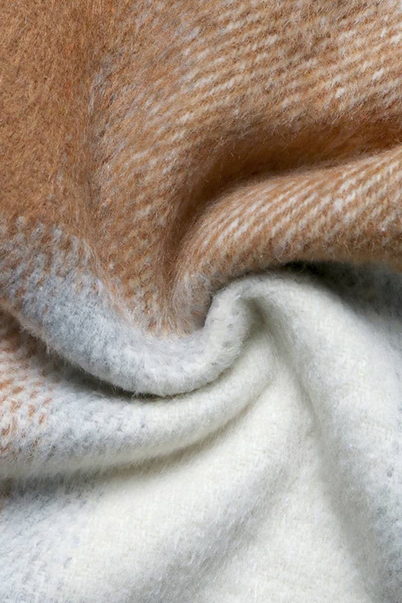 CWOCO00165_CASUAL VINTAGE DOUBLE-BREASTED PLAID BLAZER COAT