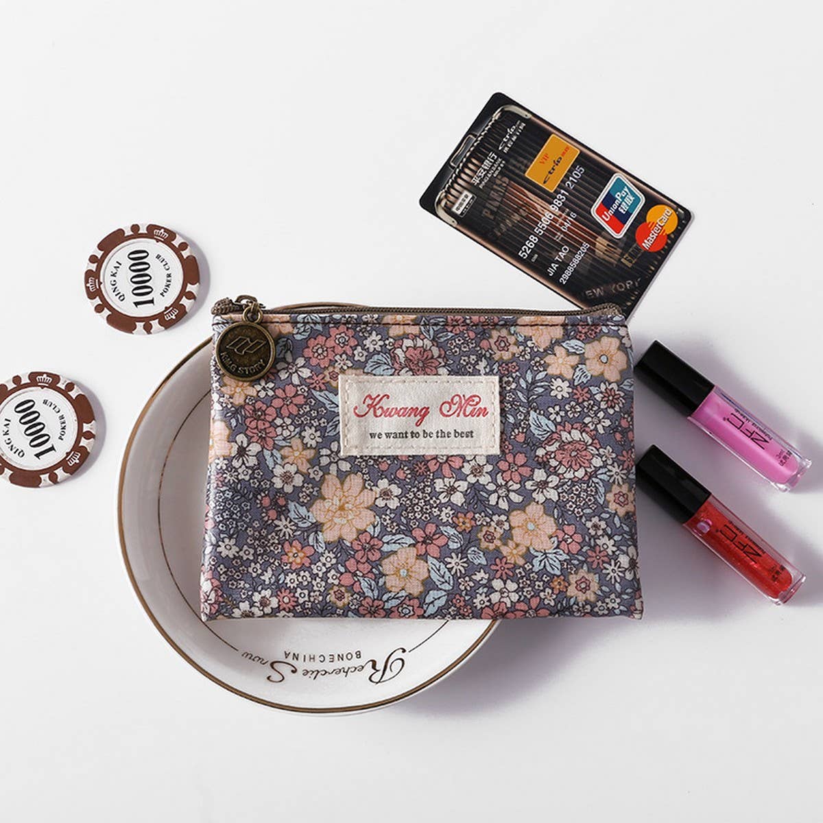 CUTE FLORAL PATTERN WASH BAG WALLET_CWAB1735