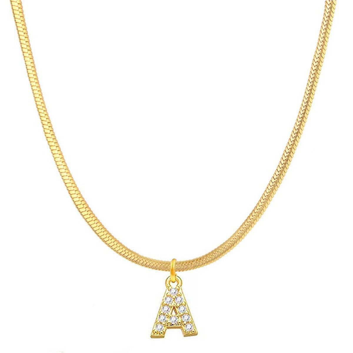 Titanium steel snake bone lock zircon pendant