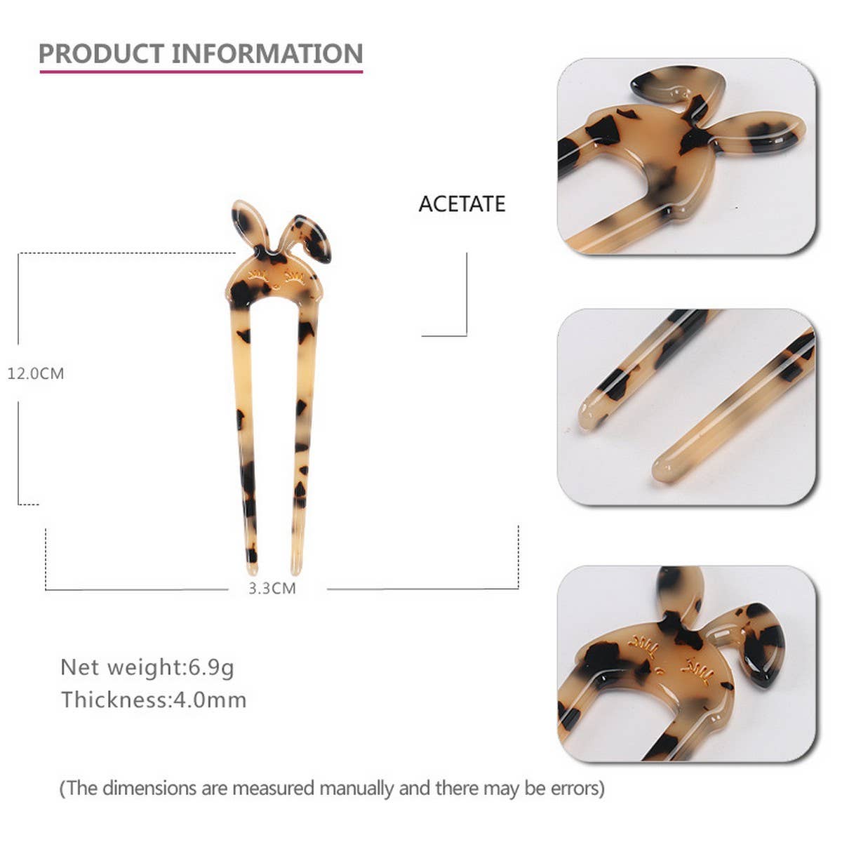 RABBIT HAIRPIN U-SHAPED CUTE BUN HAIRPIN_CWAHA4221