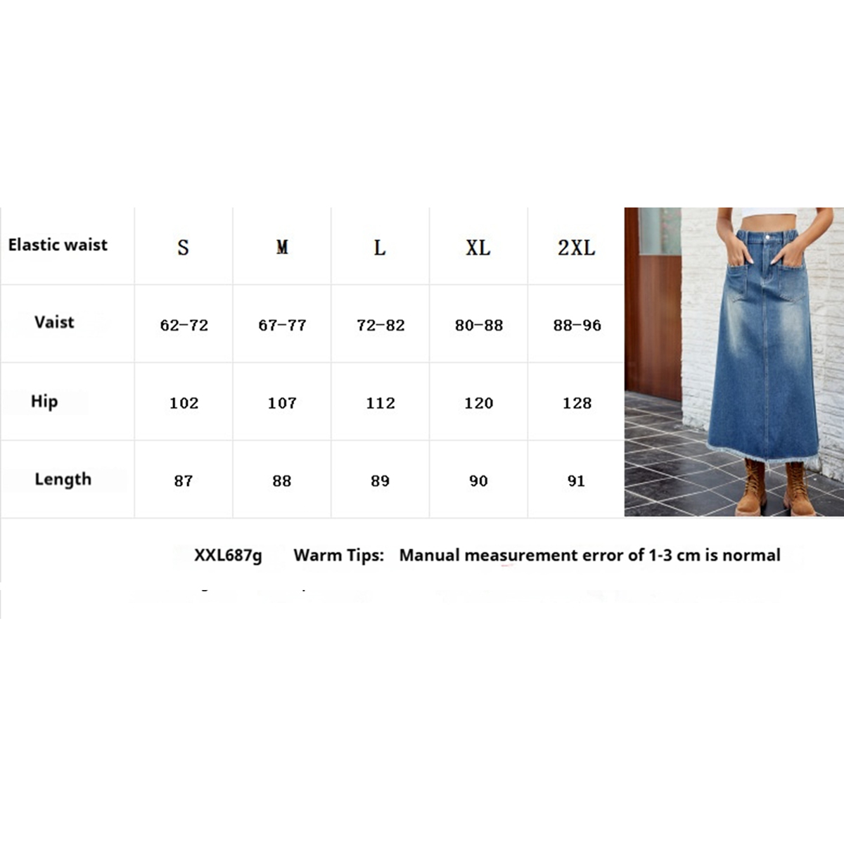 Women??¢s Washed Denim Midi Skirt with Raw Hem_CWJSK0199