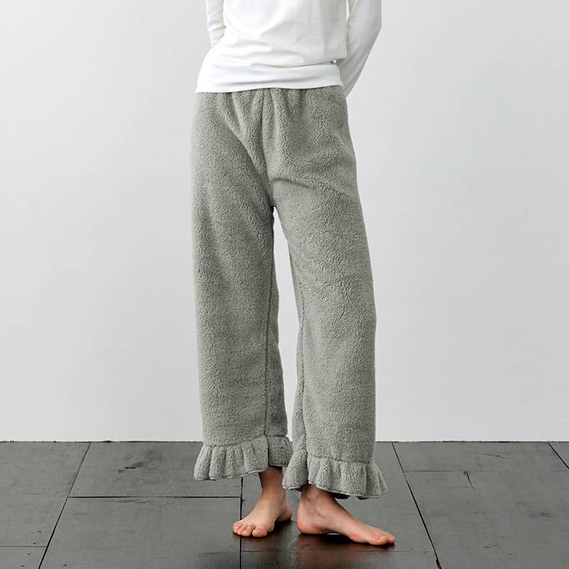 ELASTICATED PAJAMA PANTS WITH FLOUNDERED FEET