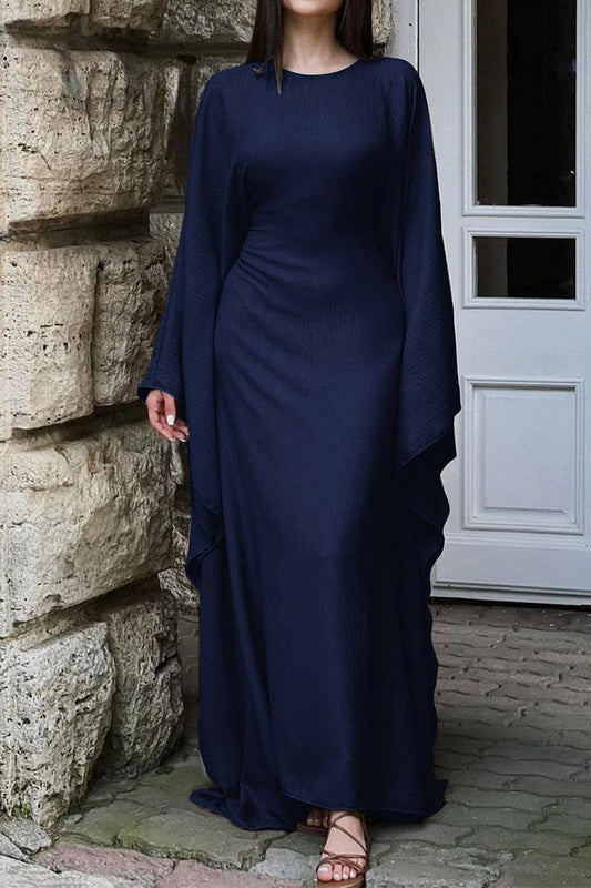 CWDMD01186_ELEGANT SOLID LONG SLEEVE EVENING DRESS