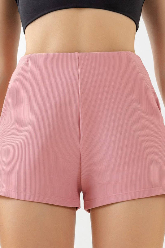 CWBSP0442_HIGH WAIST HIP LIFT FITNESS RUNNING SHORTS