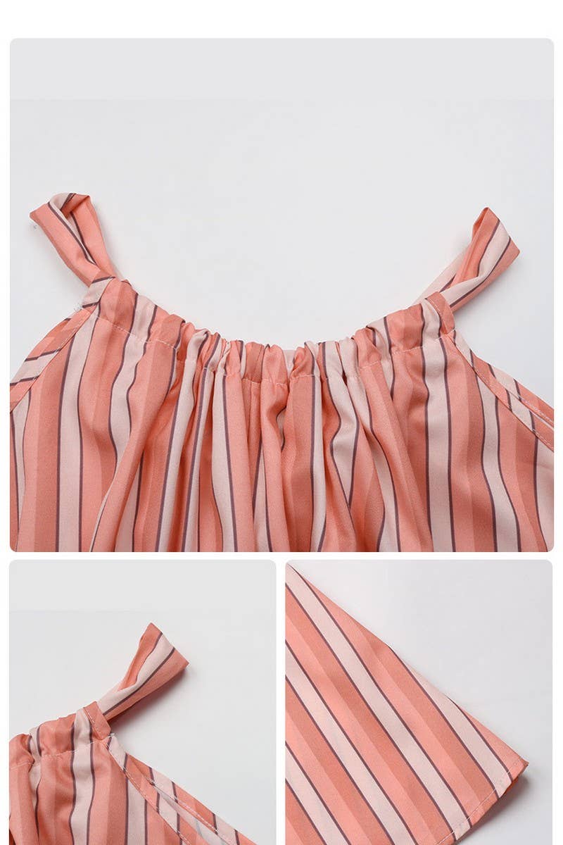 CWDMD2468_STRIPED LOOSE STRAP LONG DRESS