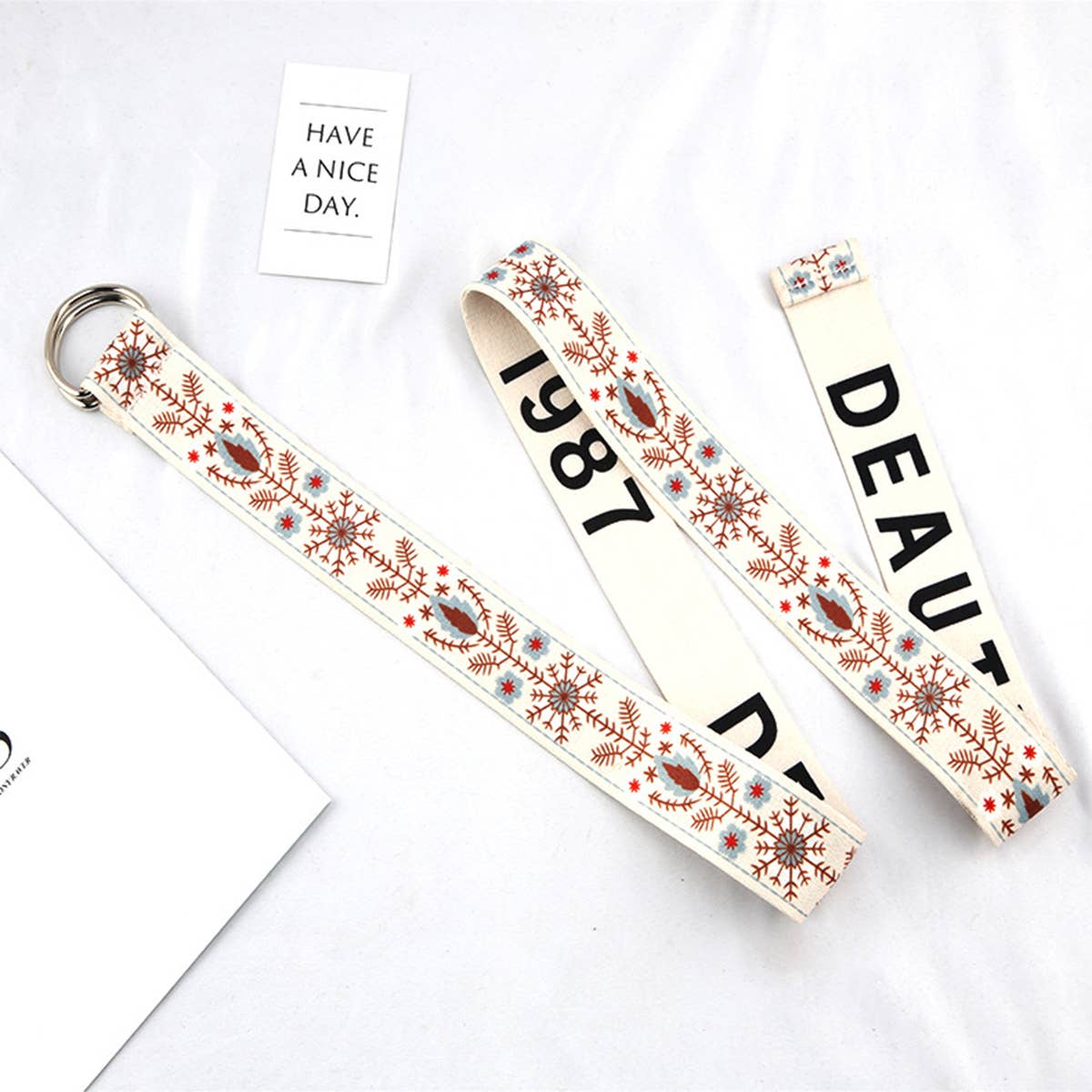 CWABE0951_CANVAS DOUBLE BUCKLE JEANS DECORATIVE BELT