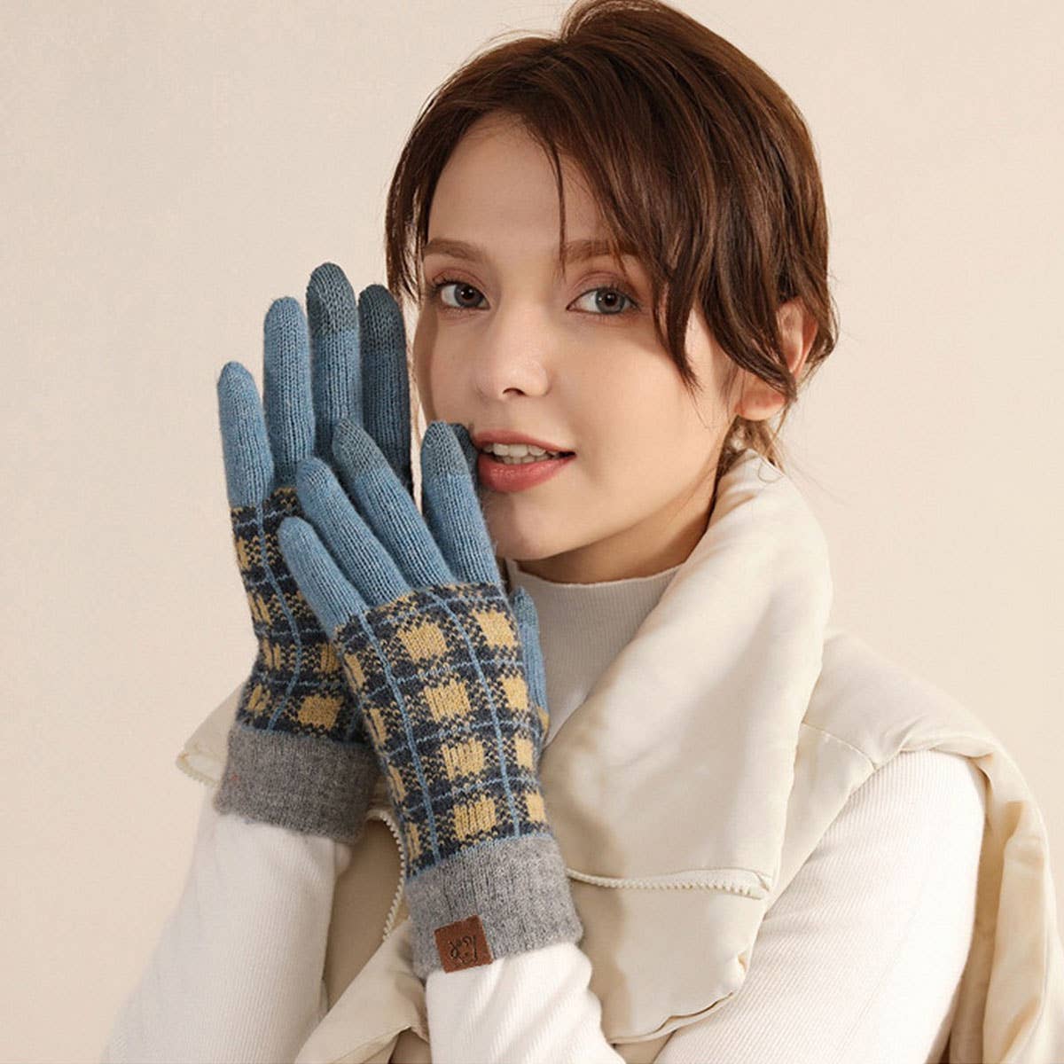 ADULT WOOL KNITTED WARM GLOVES FOR WOMEN IN WINTER_CWAG0387