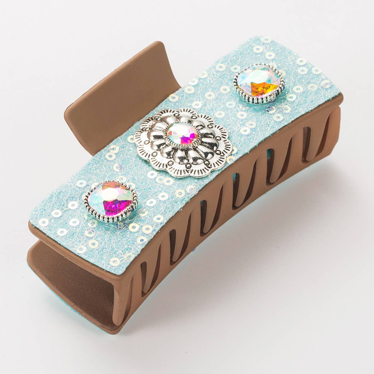 NEW RETRO DIAMOND SEQUIN HAIR CLIP GRAB CLIP_CWAHA1772