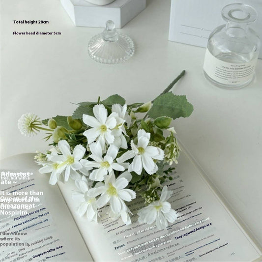 Faux 10-Head Daisy Bouquet for Living Room Decor