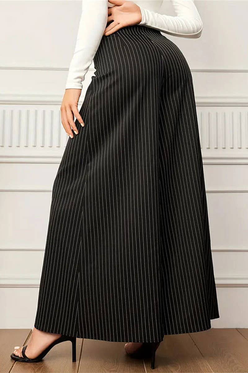 CWBLP1933_SUMMER STRIPED LOOSE CASUAL WIDE-LEG PANTS