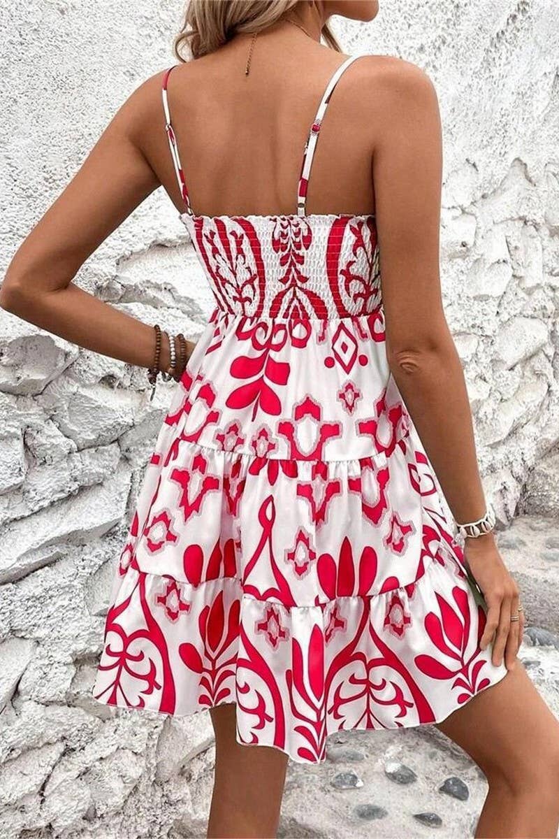 CWDSD8385_WAISTED PRINCESS PUFF SLEEVE MINI SLIP DRESS