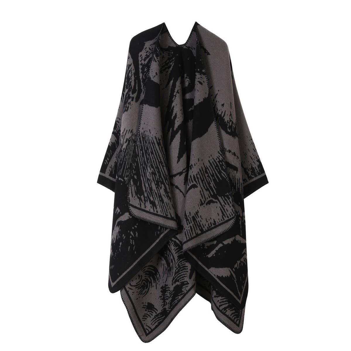 FAUX CASHMERE SHAWL CAPE WARM CLOAK