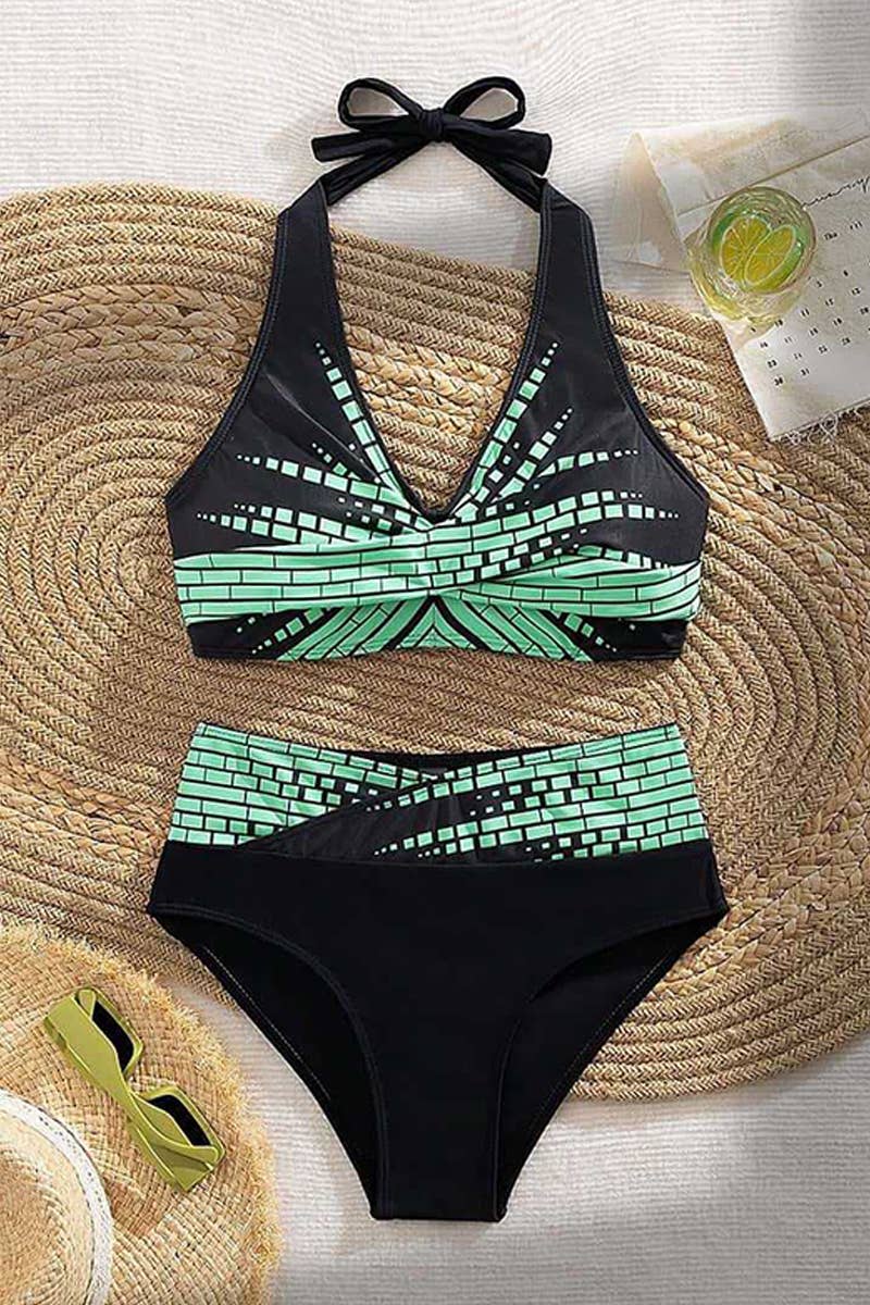 CWMW0843_CASUAL TWO-PIECE CONSERVATIVE SPORTS SWIMSUIT