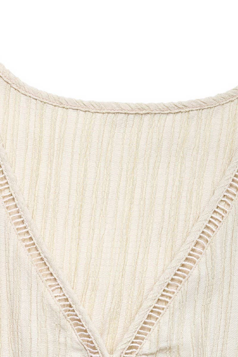 CWDMD5278_SOLID TEXTURED SLEEVELESS BEACH DRESS