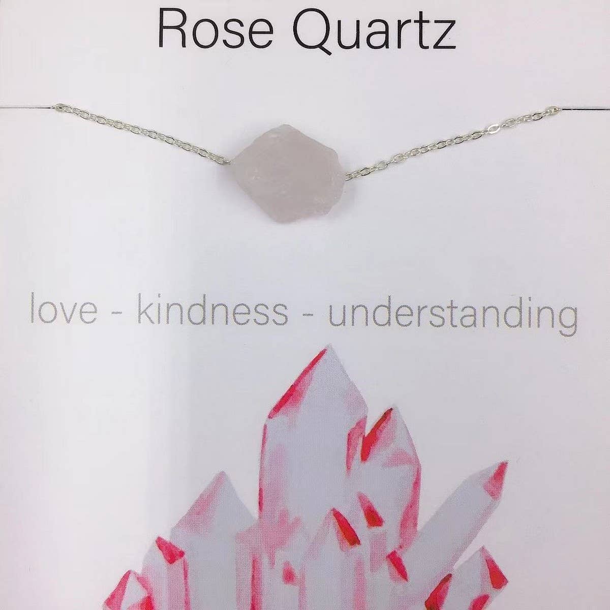 NATURAL CRYSTAL PENDANT NECKLACE WITH CARD