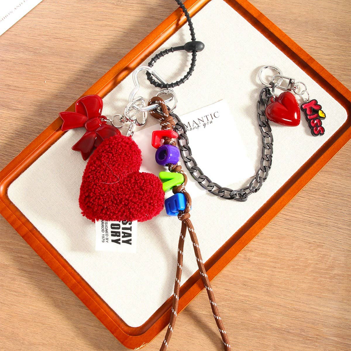Fashion Fluffy Kiss Heart Keychain Pendant_CWMM7644