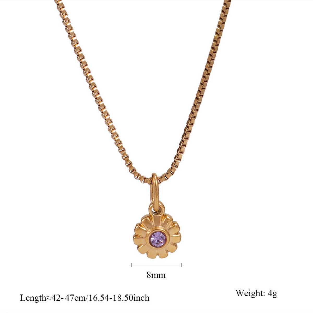 Minimalist Stainless Steel Monthly Stone Necklace