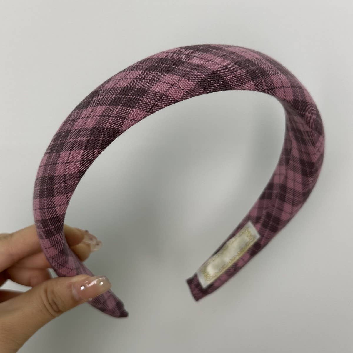 VINTAGE PLAID FRENCH WIDE BRIM HEADBAND