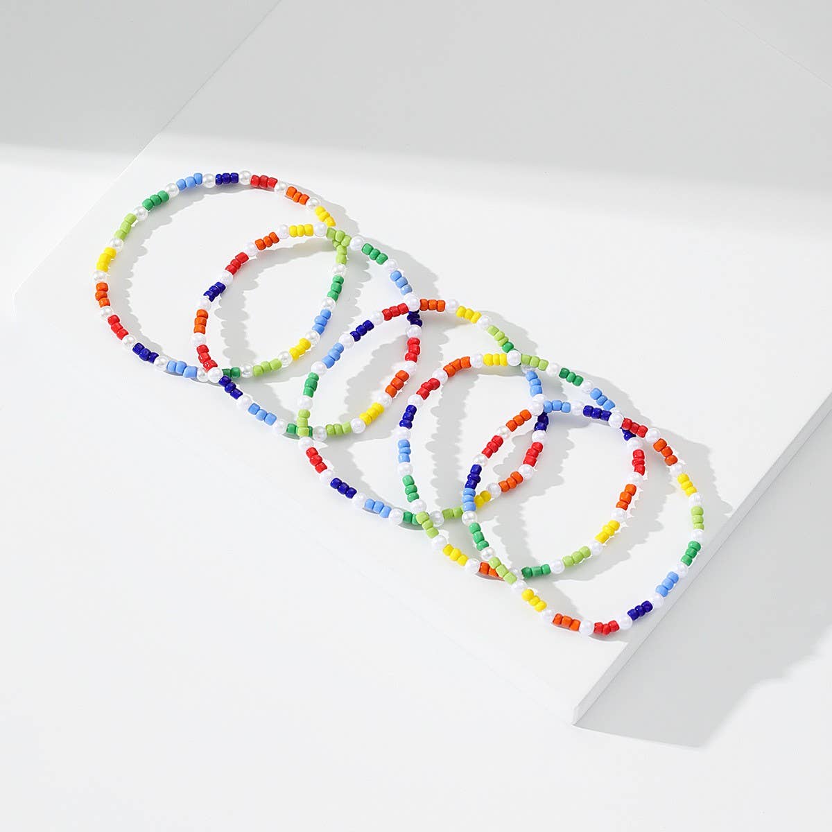 Boho Beaded Anklet Set ??Crystal & Glass Beads_CWMM6354