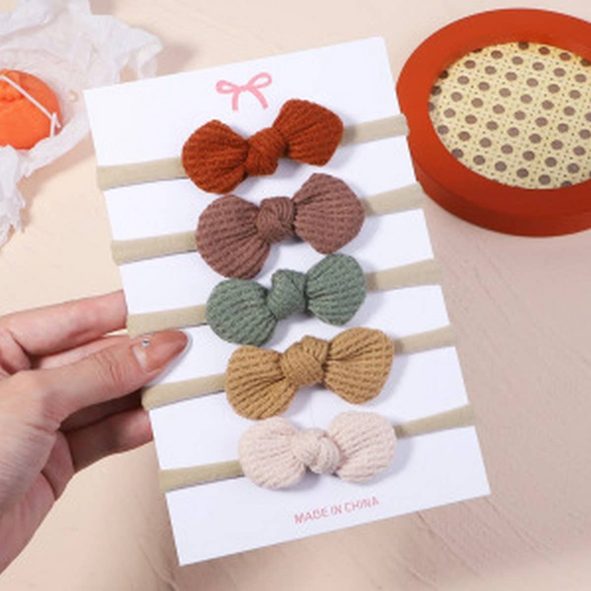 Waffle Bow Baby Headband Set ? Solid Colors