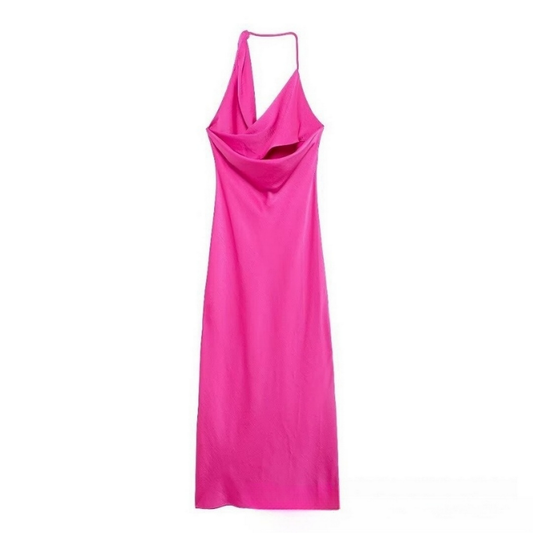 Women??¢s French Style Asymmetric Satin Dress_CWDMD5814