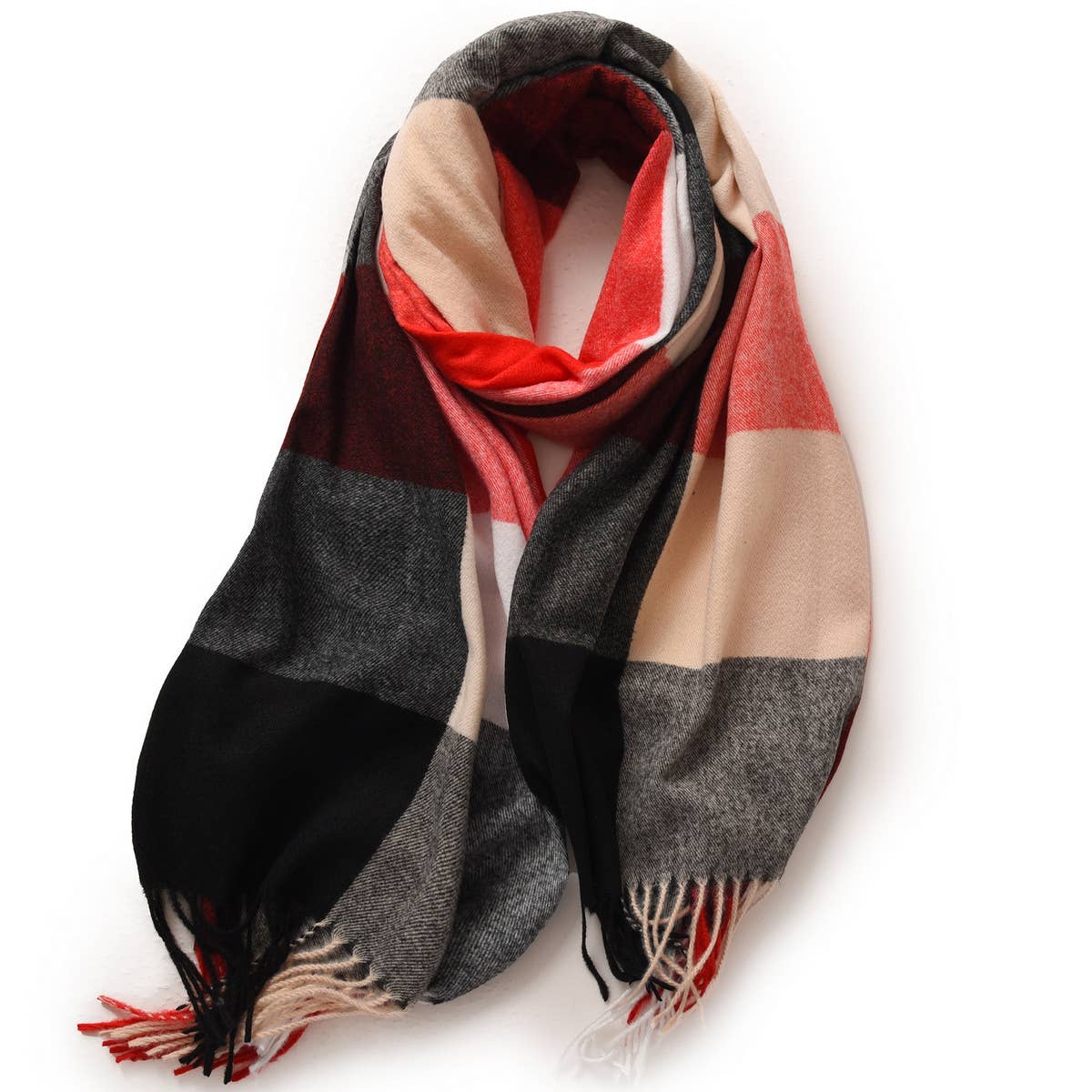 Elegant Plaid Shawl - Winter Scarf for Women