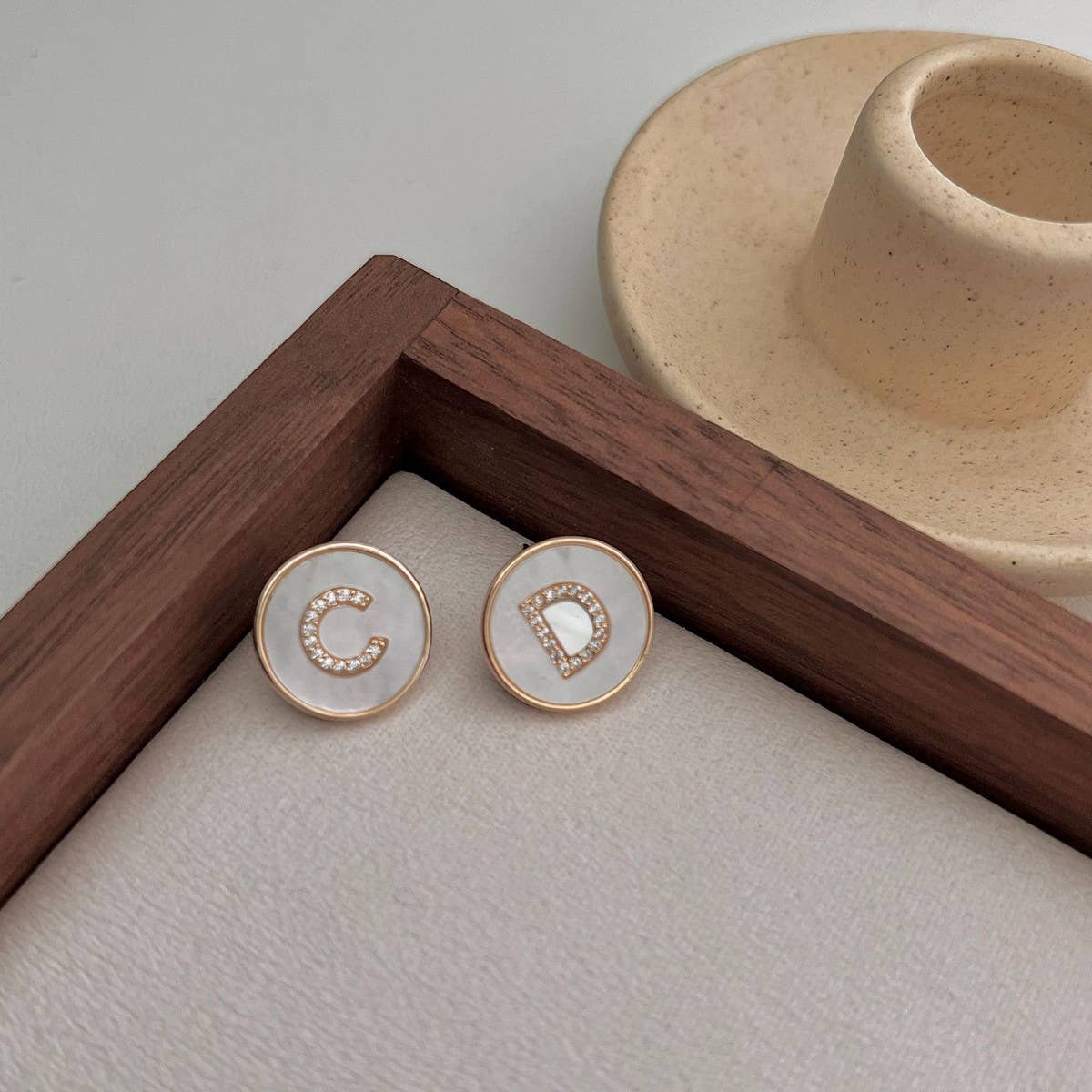 VERSATILE SHELL LETTER EARRINGS