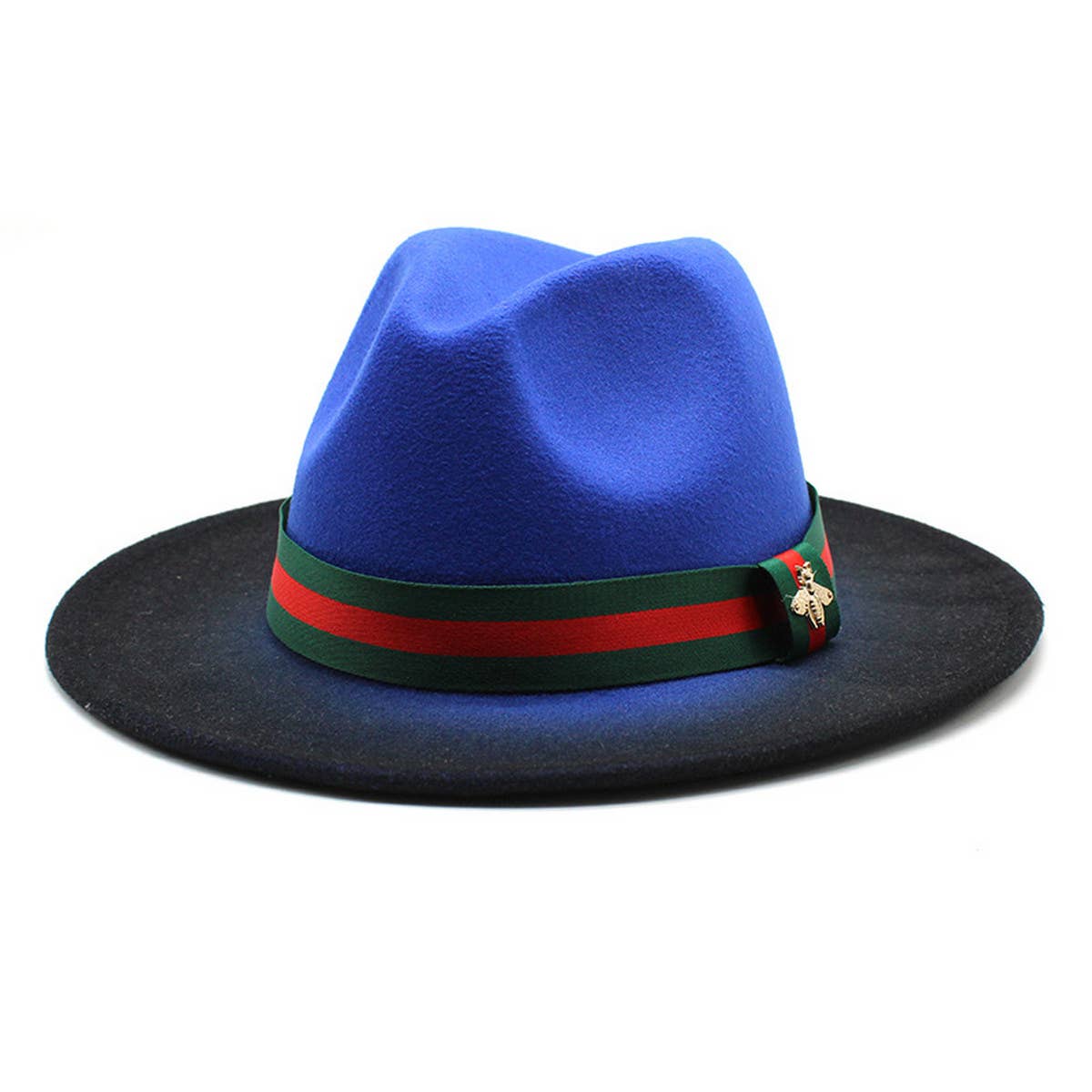 COLOUR MATCHING GRADIENT STRIPED RIBBON JAZZ HAT_CWAH0809