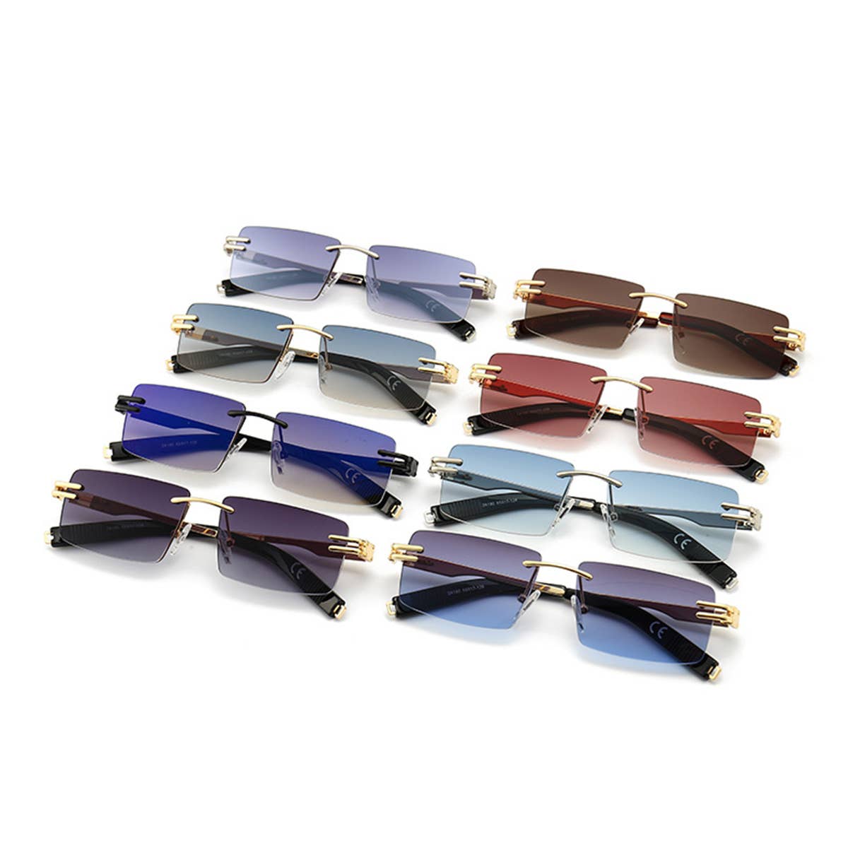 MODERN RETRO SQUARE FRAME NARROW SUNGLASSES
